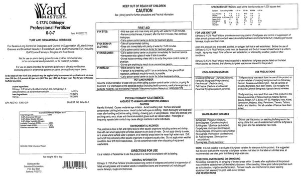 0-0-7 Dithiopyr Pre-Emergent Herbicide with Fertilizer | Sunniland