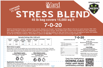 7-0-20 Stress Blend  3% Iron - Bio-Nite - Granular Lawn Fertilizer